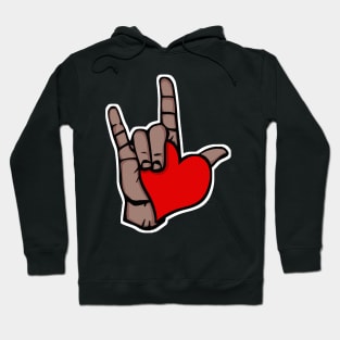 I Love You in American Sign Language #2 / Heart Design Hoodie